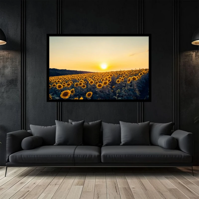 تابلو بکلیت طرح دکوری طبیعت و گل افتاب گردان مدل B-bu5205