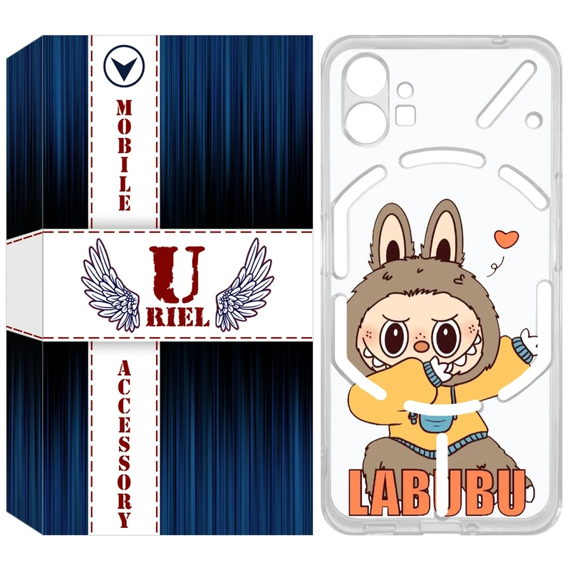 کاور یوریل مدل Clear کد 104 طرح لبوبو Labubu مناسب برای گوشی موبایل ناتینگ فون Nothing Phone 1