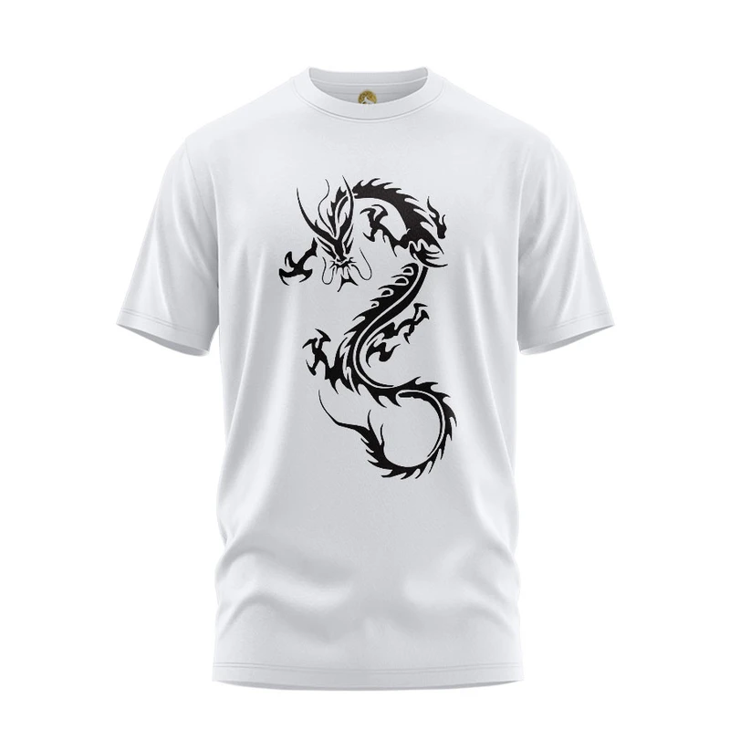 تی شرت آستین کوتاه مردانه هومرو مدل TW165 طرح اژدها