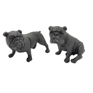مجسمه طرح سگ بولداگ لئو مدل 1631 مجموعه دو عددی