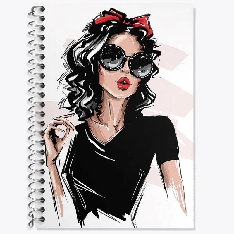 دفتر زبان 50 برگ خندالو مدل سه خط طرح دختر قوی Girl Power کد 28923