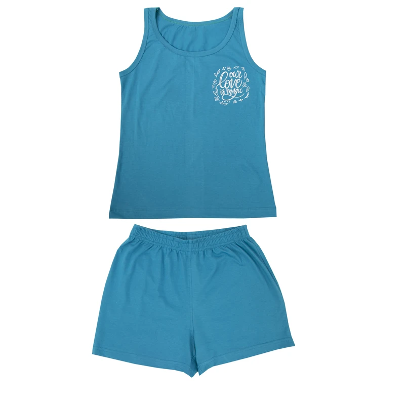 ست تاپ و شلوارک راحتی زنانه آریان نخ باف مدل 27632