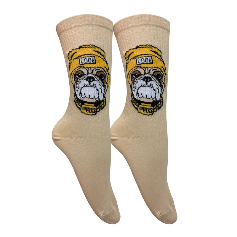 جوراب ساق بلند زنانه تن پوش هنگامه مدل پنبه کش اسپرت سگ بولداگ
