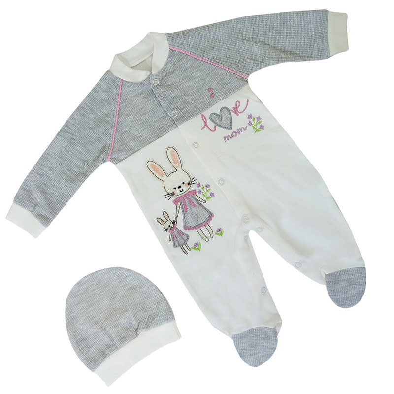 ست سرهمی و کلاه نوزادی مدل ESABABY کد9