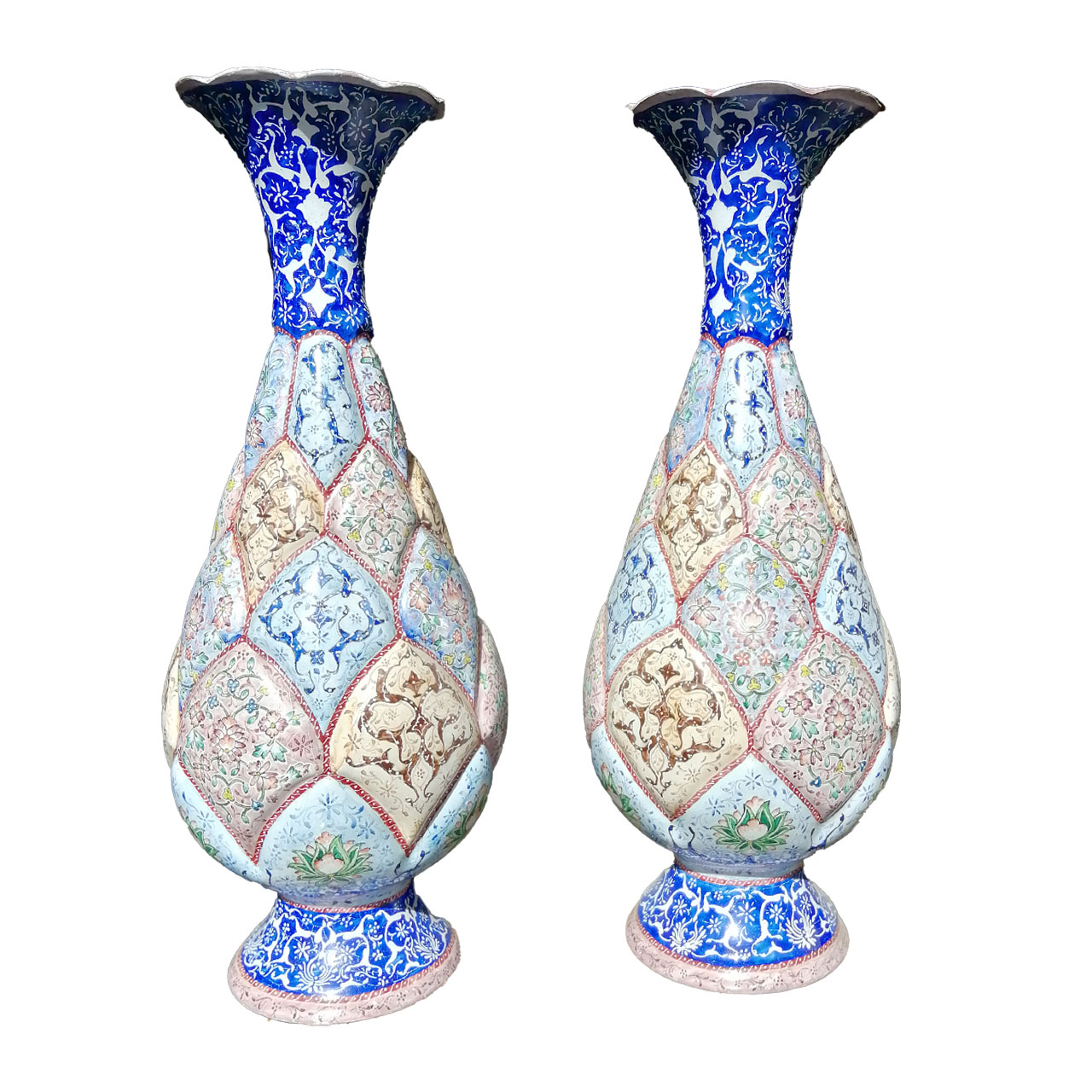 گلدان مینا کاری مدل لاله مجموعه دو عددی