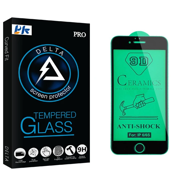محافظ صفحه نمایش سرامیکی پی کی مدل Delta Glass مناسب برای گوشی موبایل اپل iPhone 6