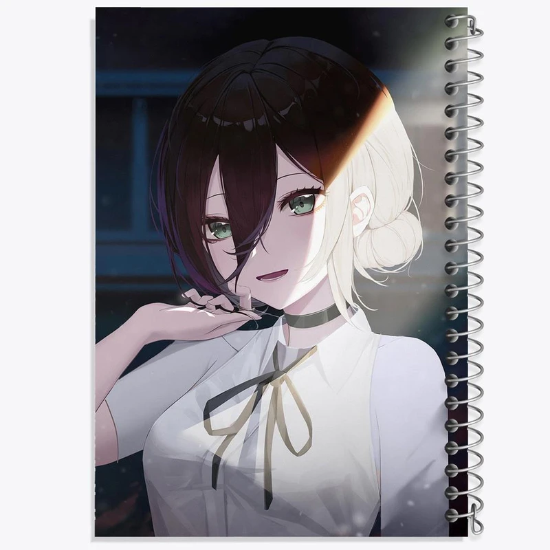 دفتر ژورنال نویسی 50 برگ خندالو مدل نقطه ای طرح ریزه انیمه مرد اره ای Chainsaw Man کد 23173