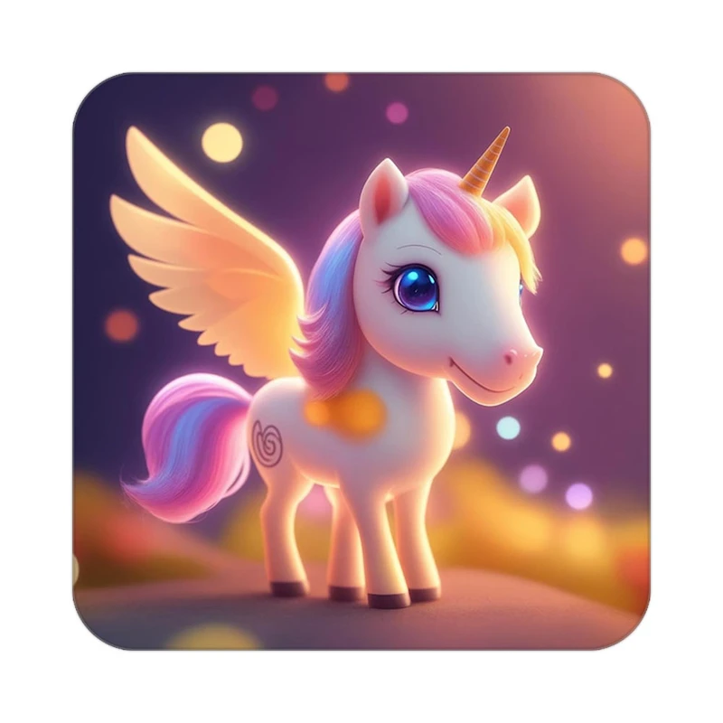 زیر لیوانی کاکتی طرح اسب تک شاخ و یونیکورن مدل mp33375