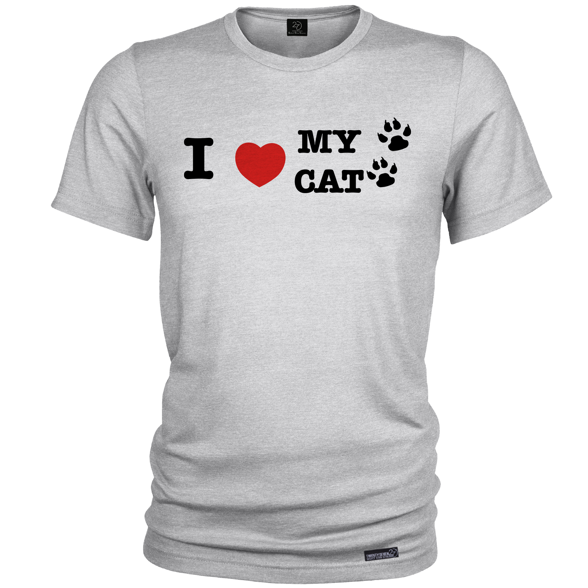 تی شرت آستین کوتاه مردانه 27 مدل I Love My Cat کد MH88