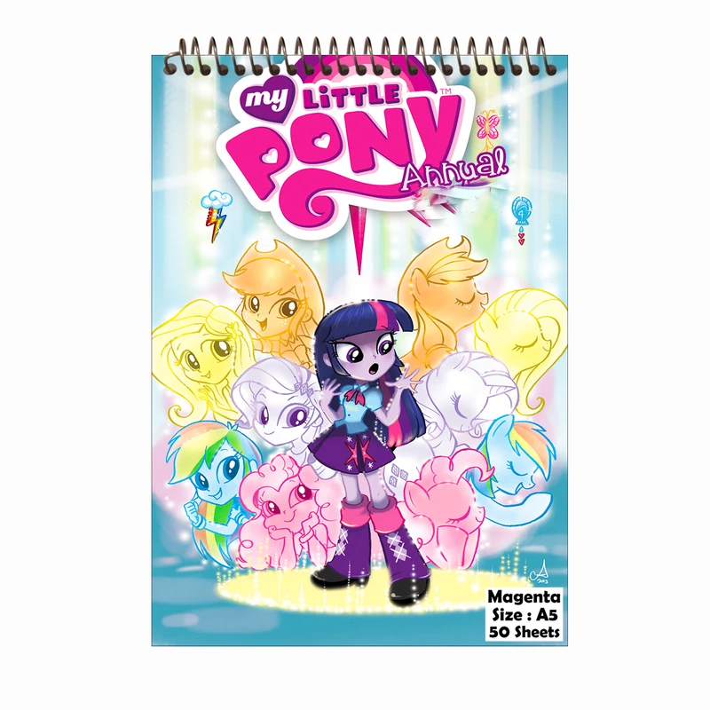 دفتر نقاشی 50 برگ مجنتا طرح پونی کد 0049