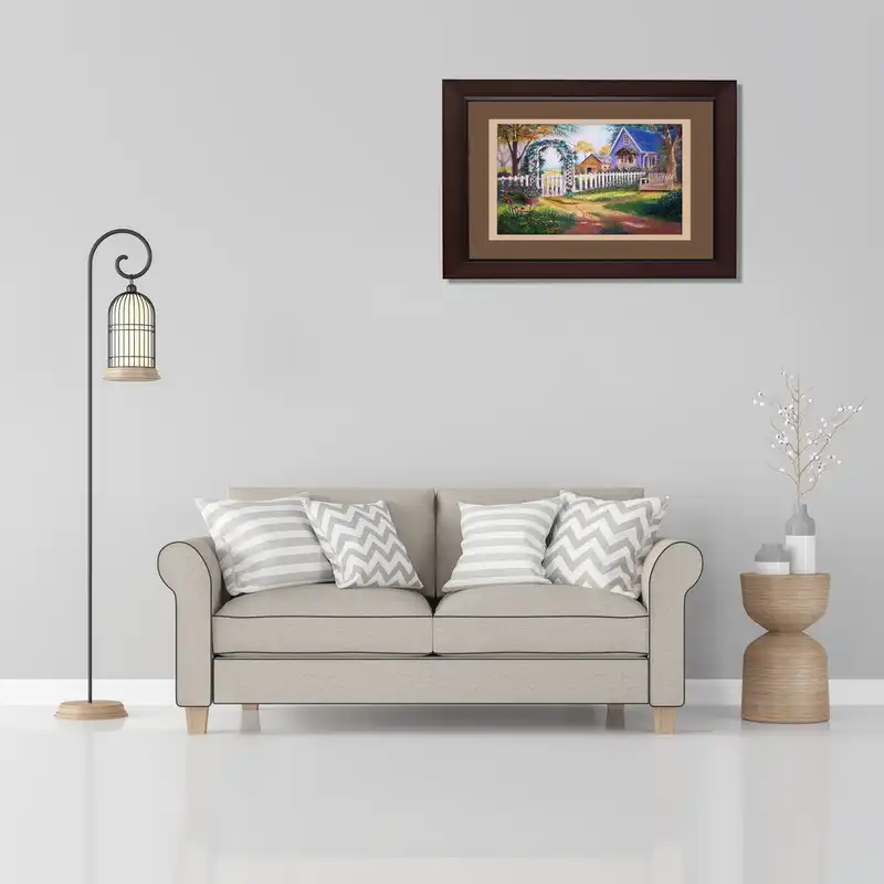 تابلو نقاشی پاستل مدل خانه باغ روستایی کد ans-13