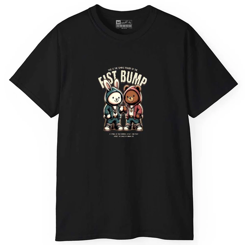 تی شرت آستین کوتاه مردانه پاد آفرین مدل اسپرت طرح خرس بامزه باحال کد 0761