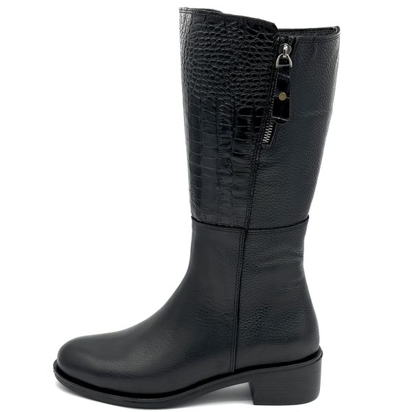 بوت پاشنه دار زنانه مدل چرمی فلوتر کروکو کد 407