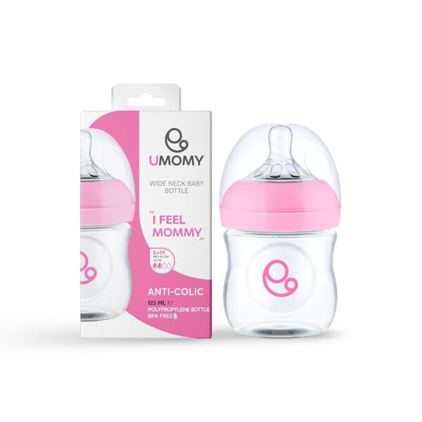 شیشه شیر یومامی مدل دهانه عریض حجم 125 میلی لیتر