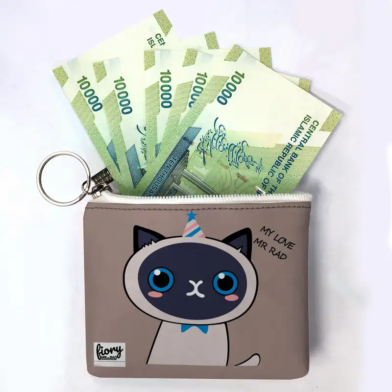 کیف پول فیوری مدل گربه ماهی طرح فانتزی کد fiory 2360