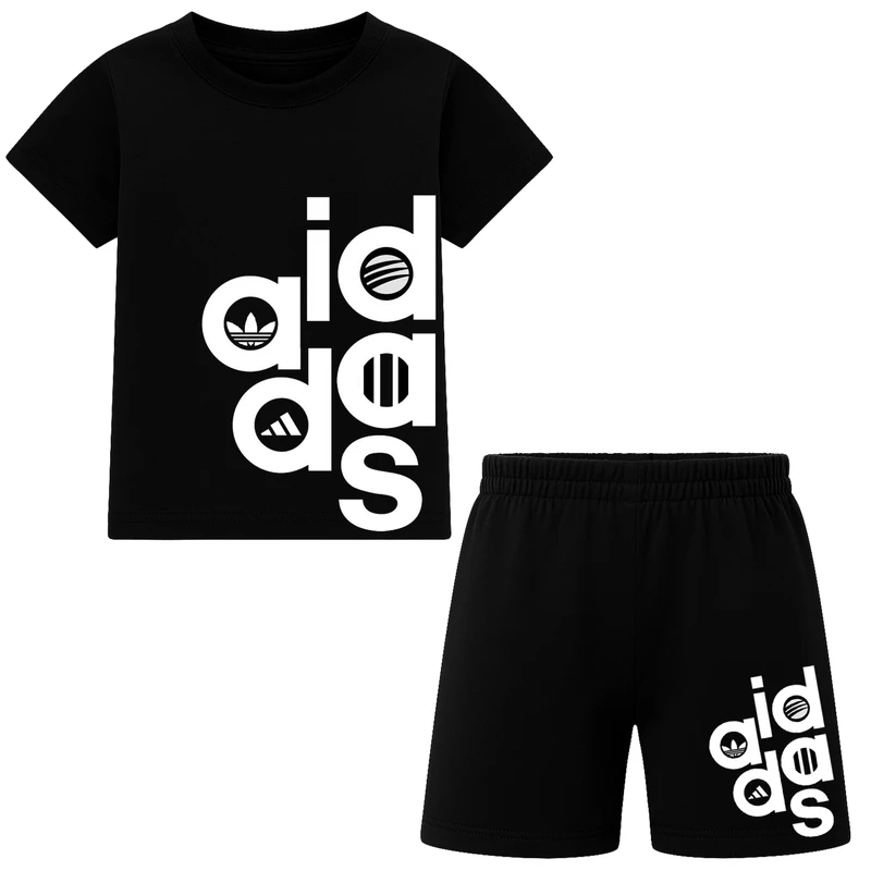 ست تی‌شرت آستین کوتاه و شلوارک راحتی پسرانه مدل M49