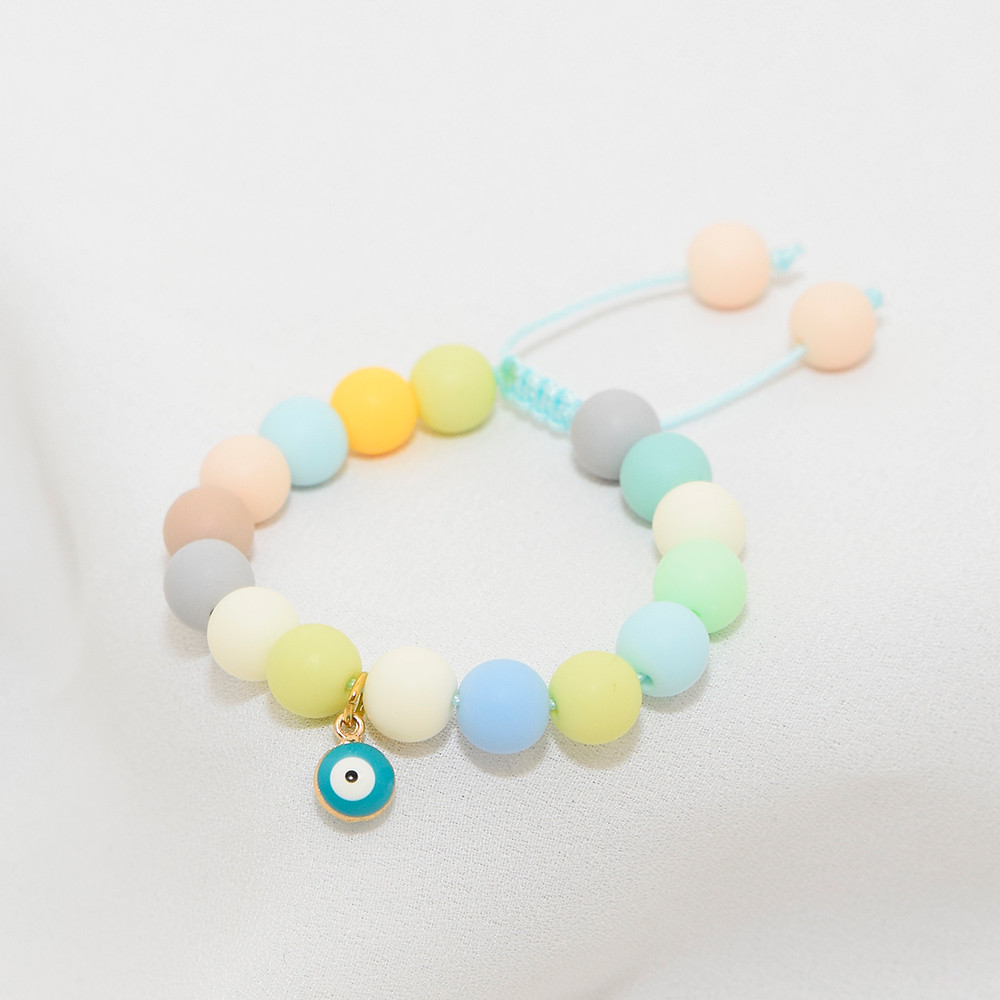 دستبند دلنار گالری مدل چشم نظر و مهره آبنباتی