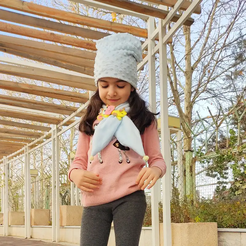 ست کلاه و شال گردن بچگانه مدل زرافه