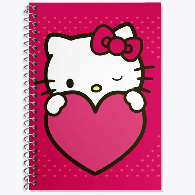 دفتر زبان 50 برگ خندالو مدل سه خط طرح هلو کیتی Hello Kitty کد 2491