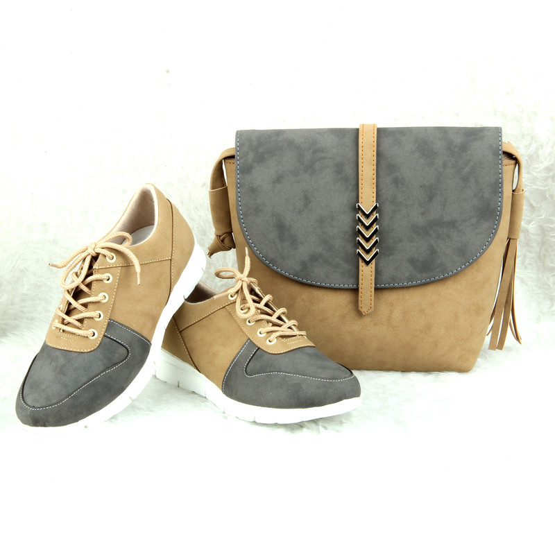 ست کیف و کفش زنانه ست کالکشن مدل 2162 رنگ طوسی