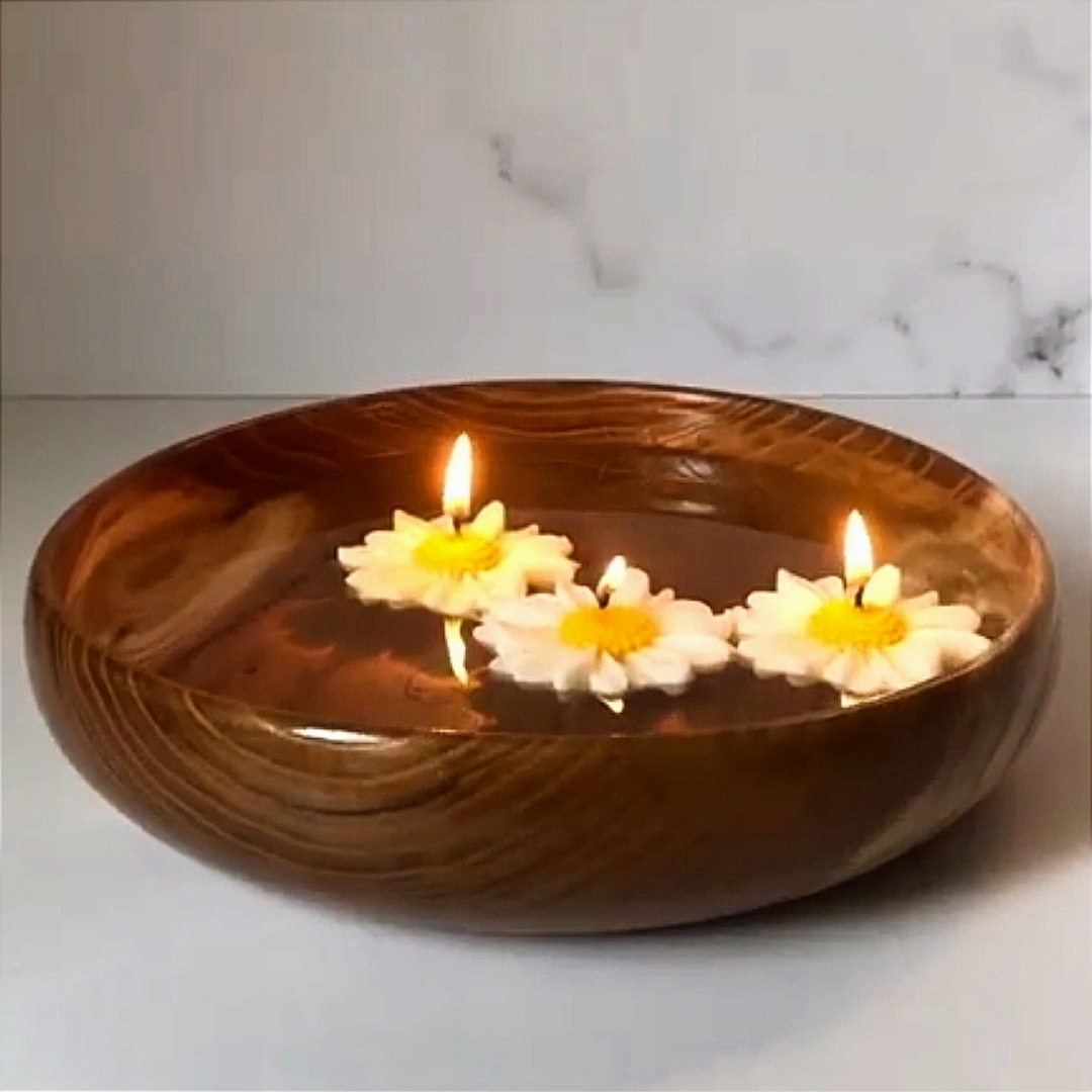 شمع شناور مدل گل مارگاریت بسته 6 عددی