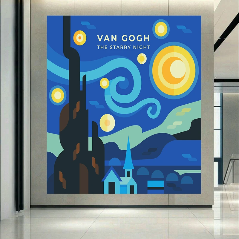 پوستر طرح بک لایت نقاشی شب پرستاره ونگوگ کد AR31729