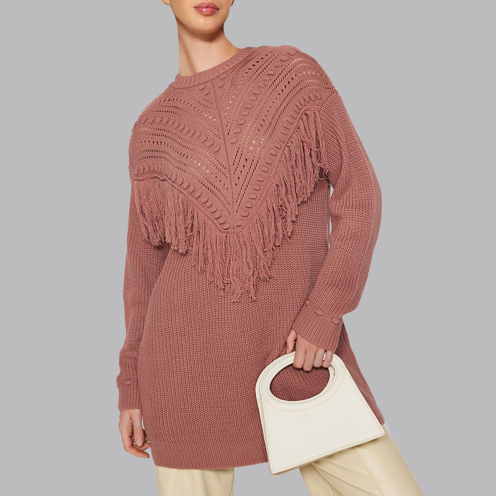 پلیور یقه گرد زنانه ترندیول مدل 678315924 - - 3