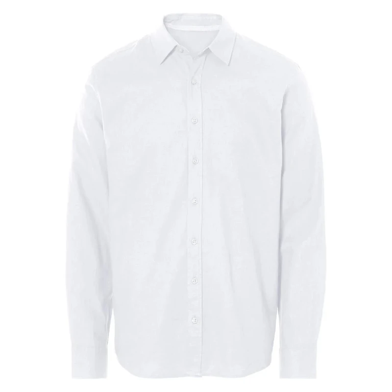 پیراهن آستین بلند یقه برگردان مردانه مدل لینن کد 20637529