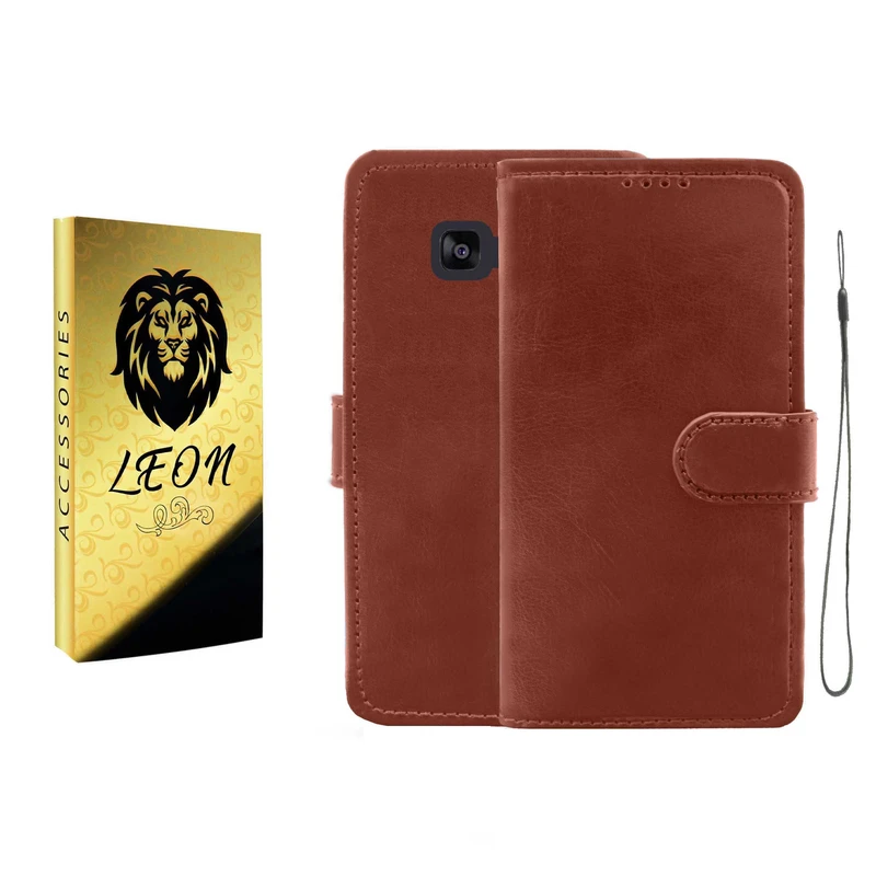 کیف کلاسوری لئون مدل Kiif_Oro مناسب برای گوشی موبایل سامسونگ Galaxy J7 Prime به همراه بند آویز