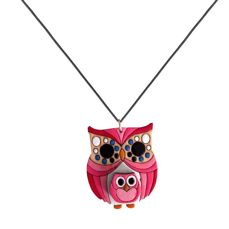 گردنبند دخترانه مدل جغد خندان کد P-2-OW