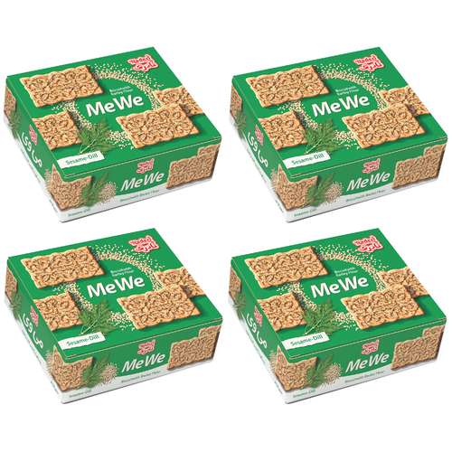 بیسکویت با آرد جو با تزیین کنجد و شوید نادری - 600 گرم بسته 4 عددی