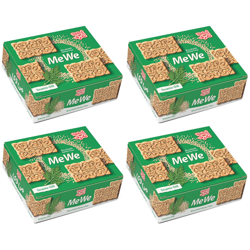 بیسکویت با آرد جو با تزیین کنجد و شوید نادری - 600 گرم بسته 4 عددی