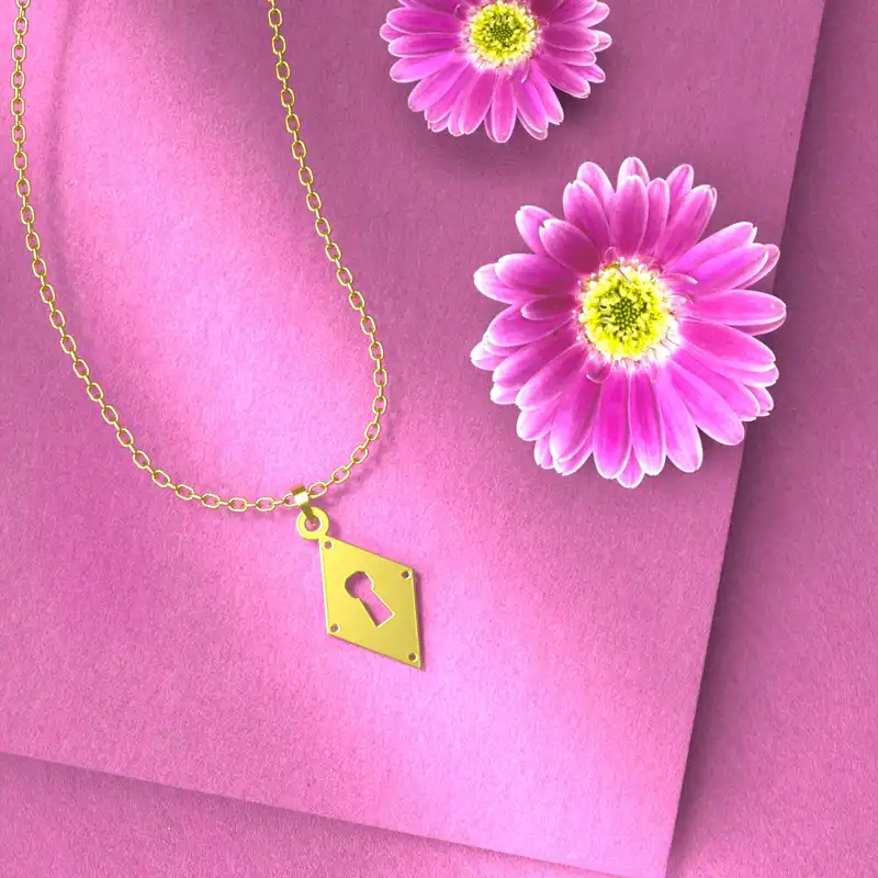 گردنبند طلا 18 عیار زنانه مدوپد مدل قفل کد D3-1-1212