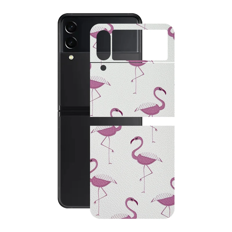برچسب پوششی ریمکس مدل Leth طرح فلامینگو مناسب برای گوشی موبایل سامسونگ Galaxy Z Flip3