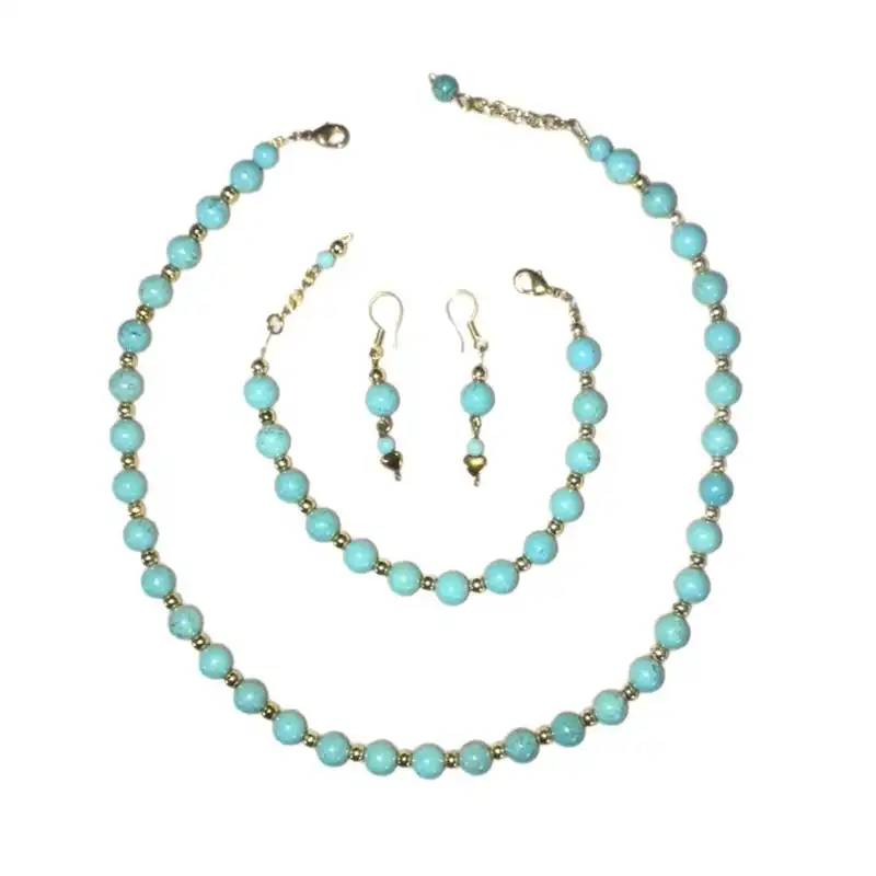 نیم ست زنانه مدل سنگ فیروزه کد SN-359