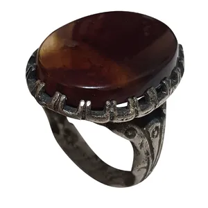 انگشتر نقره مردانه مدل عقیق بیت العقدة لبنانی ABL112195