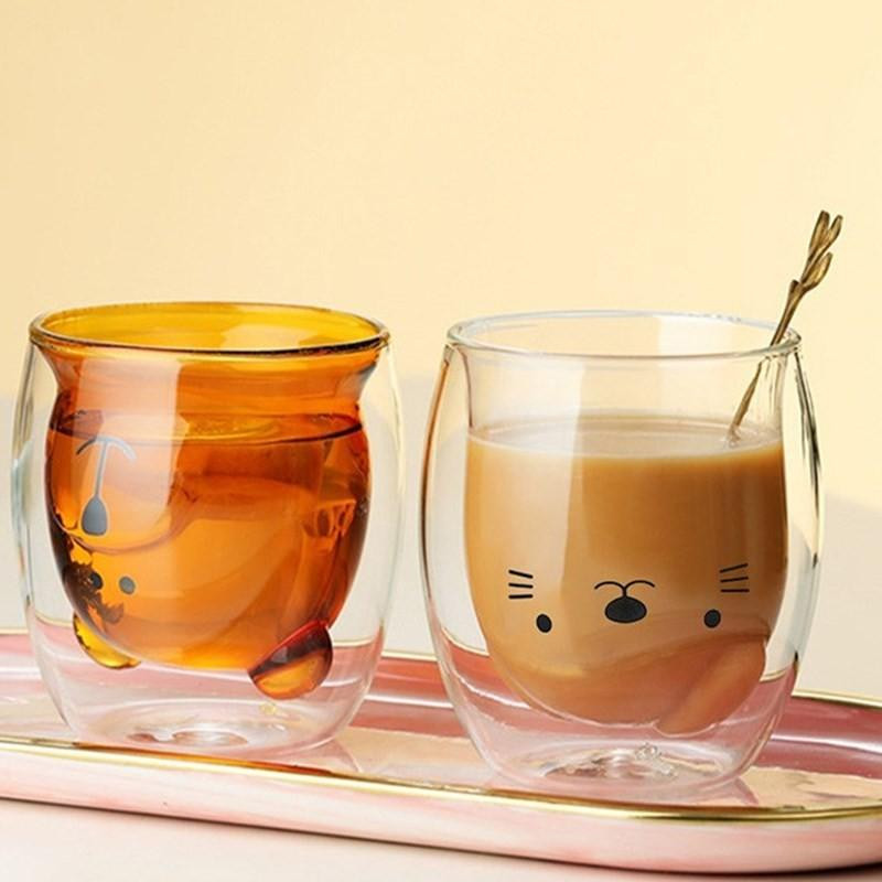 لیوان مدل دوجداره طرح گربه