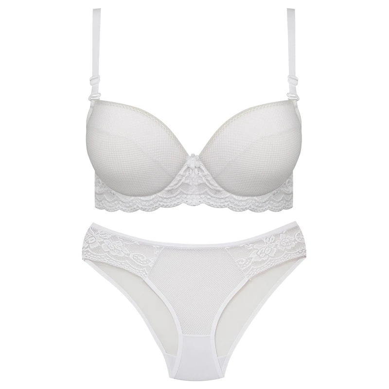 ست شورت و سوتین زنانه پانیذ مدل فنردار بند متحرک کاپ اسفنجی کد 4958