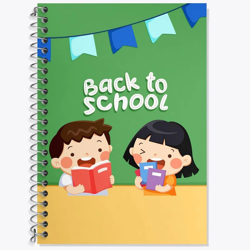 دفتر زبان 50 برگ خندالو مدل سه خط طرح بازگشت به مدرسه کد 30035