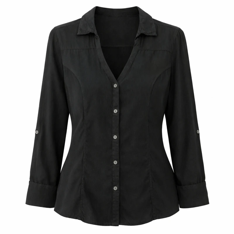 شومیز آستین بلند یقه برگردان زنانه مدل 2031