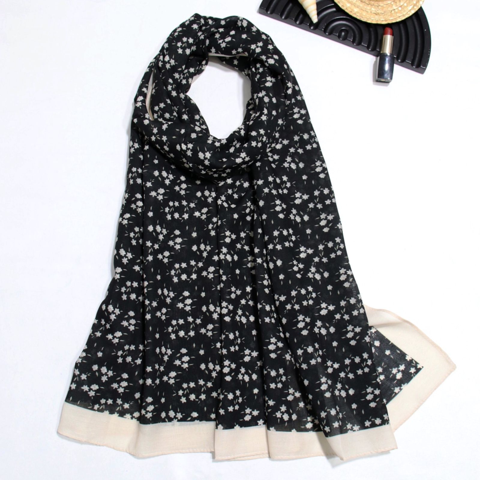 شال زنانه مدل خنک تابستانه طرح گل کد 7062 -  - 22