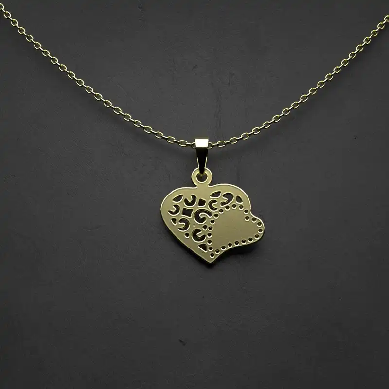 گردنبند طلا 18 عیار زنانه مدوپد مدل قلب کد KK1223
