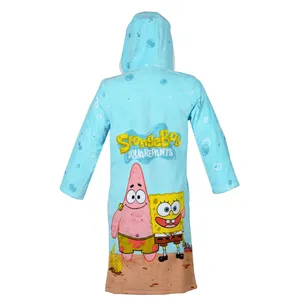 حوله پالتویی کودک پودایران طرح باب اسفنجی سایز 90x110 سانتی‌متر