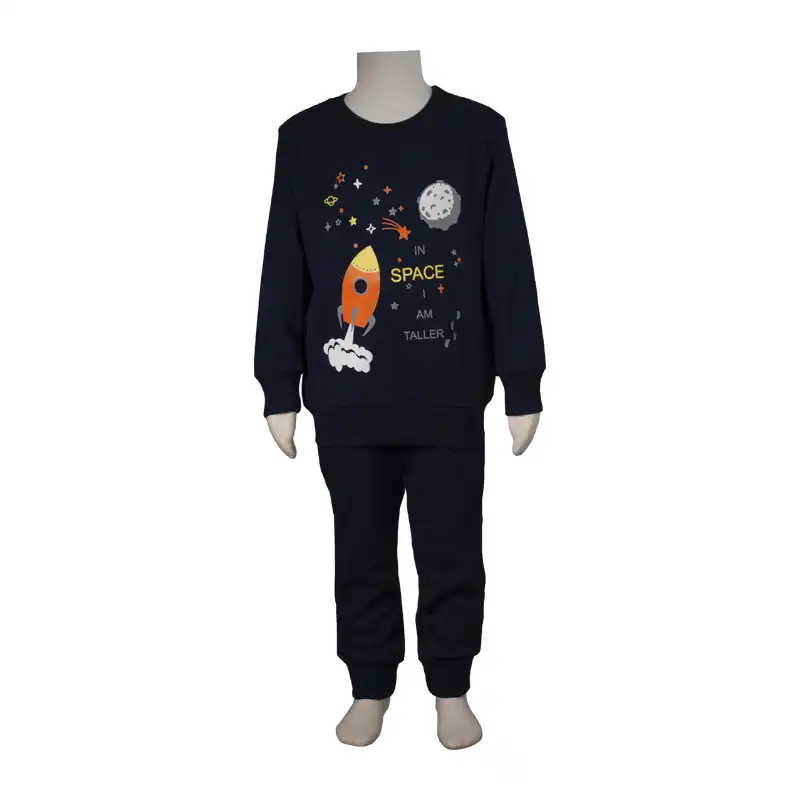 ست سویشرت و شلوار نوزادی آدمک کد 1100332 رنگ سرمه ای