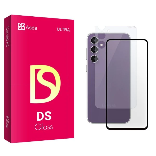 محافظ صفحه نمایش شیشه ای آسدا مدل DS مناسب برای گوشی موبایل سامسونگ Galaxy S23 FE به همراه محافظ پشت گوشی