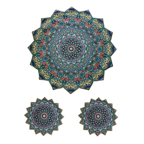 ست 3 تکه رومیزی ترمه مدل روناک 3