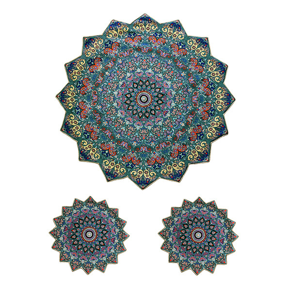 ست 3 تکه رومیزی ترمه مدل روناک 3