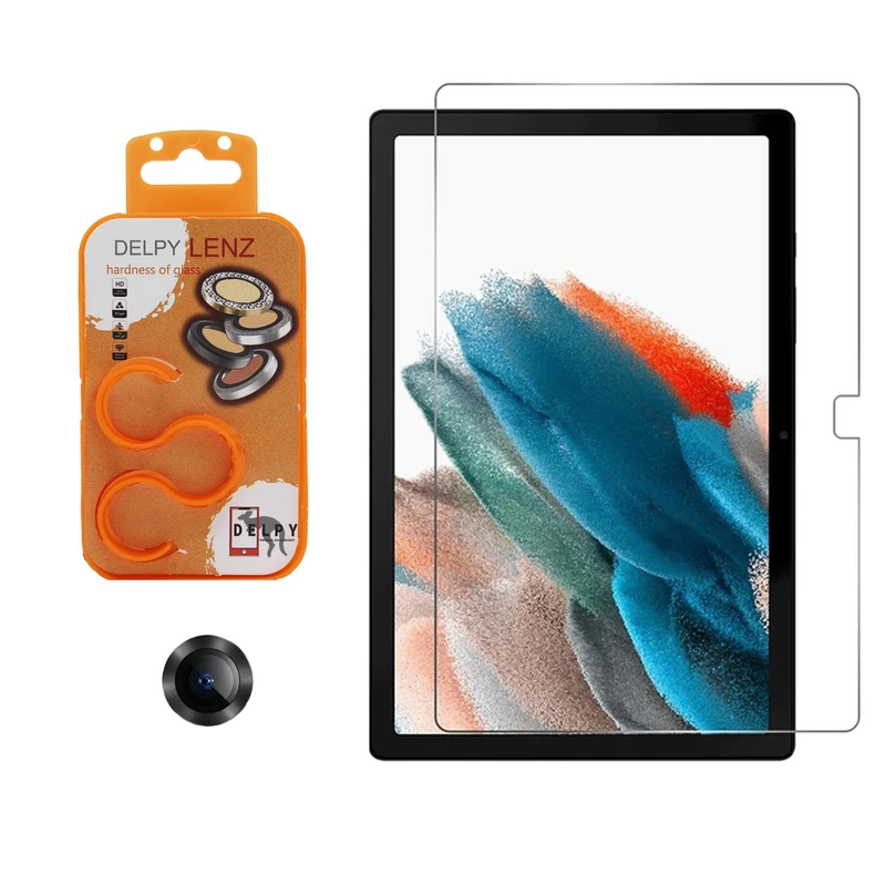 محافظ صفحه نمایش دلپی مدل A15 مناسب برای تبلت سامسونگ Galaxy Tab A8 10.5 2021 X205 به همراه محافظ لنز دوربین