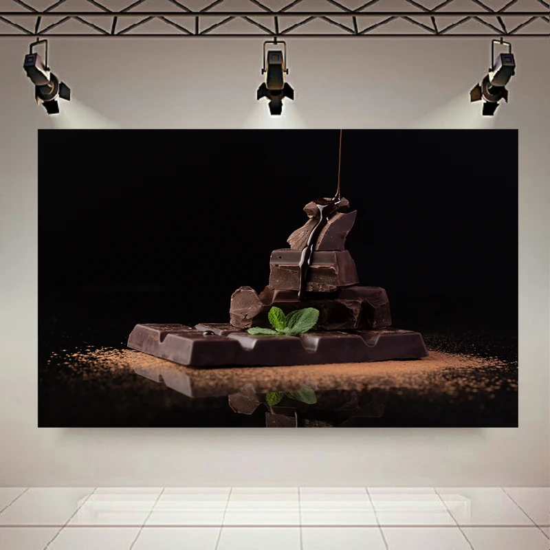 تابلو بوم طرح مخمل مدل شکلات و نعنا کد AR302624