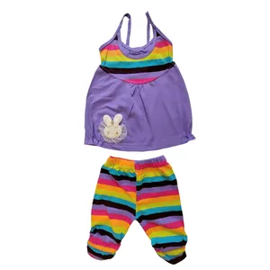 ست تاپ و شلوار دخترانه مدل خرسی راه راه 0029